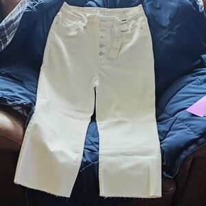 Judy Blue Off-White Wide-Leg Jeans